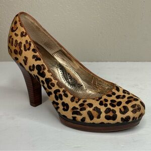 Soft Brand Cheetah Leather Upper Pumps 3.5” Platform Heels Front Ht. .5” Size 7
